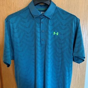 UNDER AROMUR MENS GLOF POLO, 2XL, HEATGEAR, MINT!